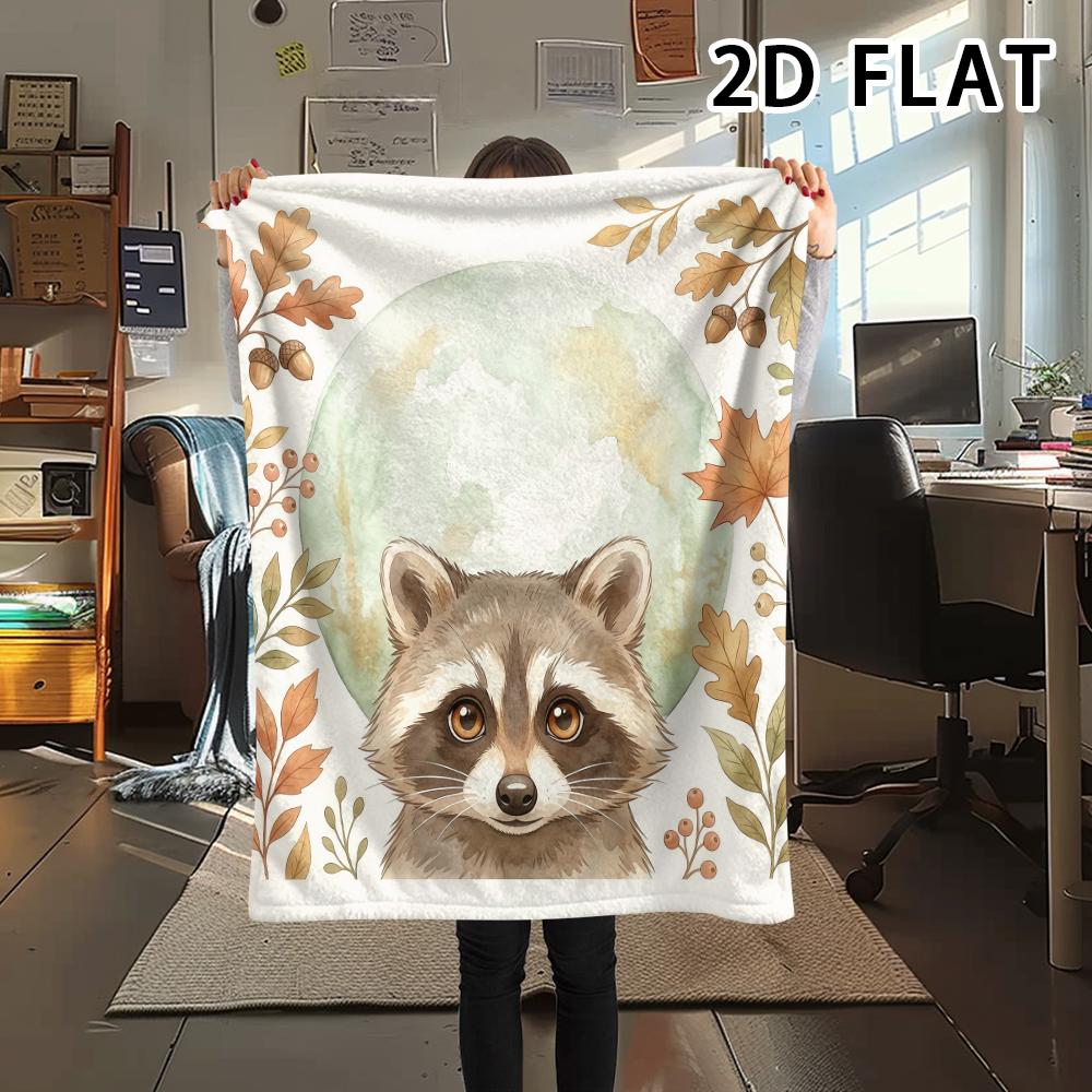 1 Pezzo Coperta in Flanella con Stampa di Procione, Alta Qualità, Confortevole per Tutte le Stagioni, Decorazione per la Casa, Calore e Comfort, Perfetta per Regali di Natale
