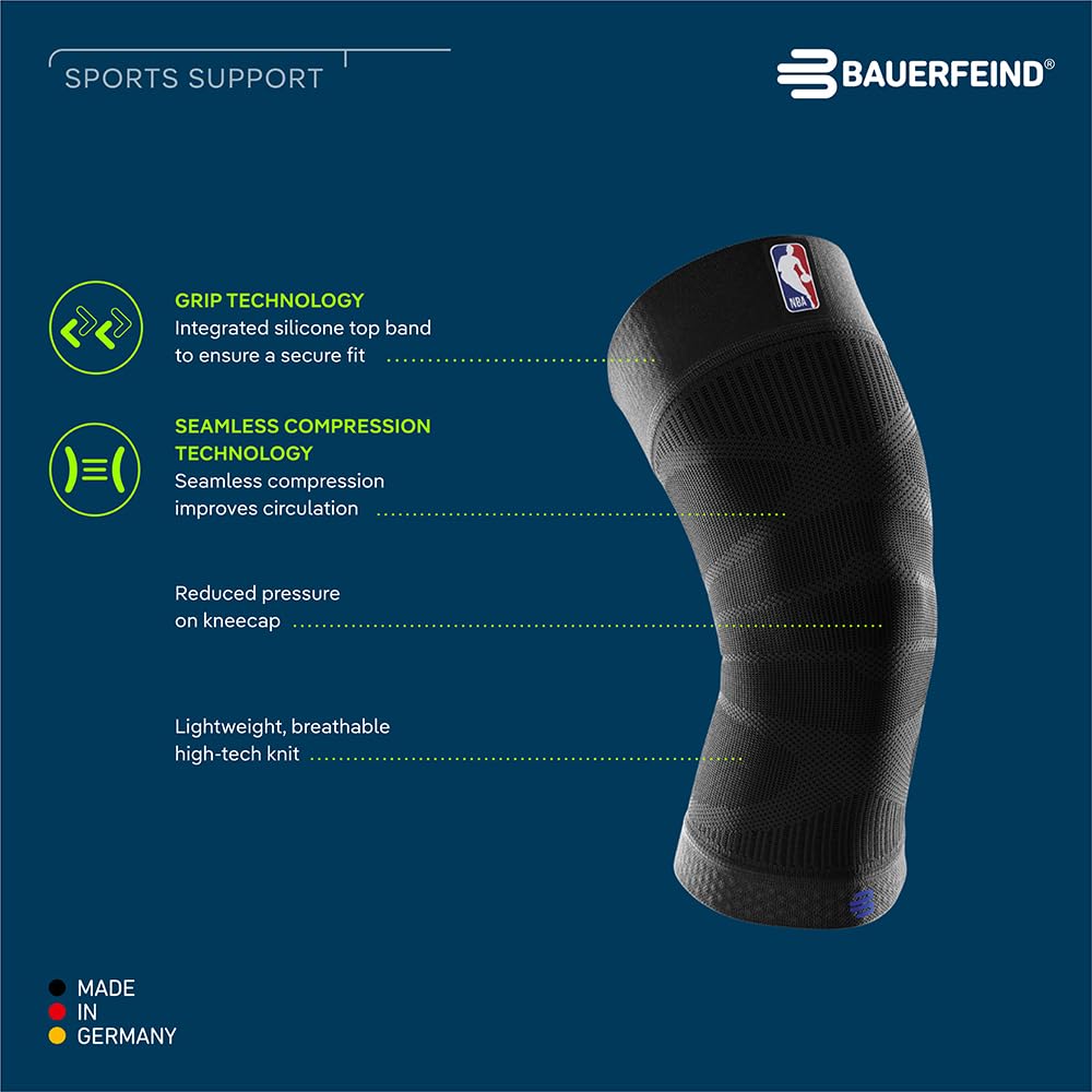 BAUERFEIND SPORTS COMRESSION KNEE SUPPORT NBA Compression Knee Support Knee Made in General Medical Compression Muscle Activation and Knee