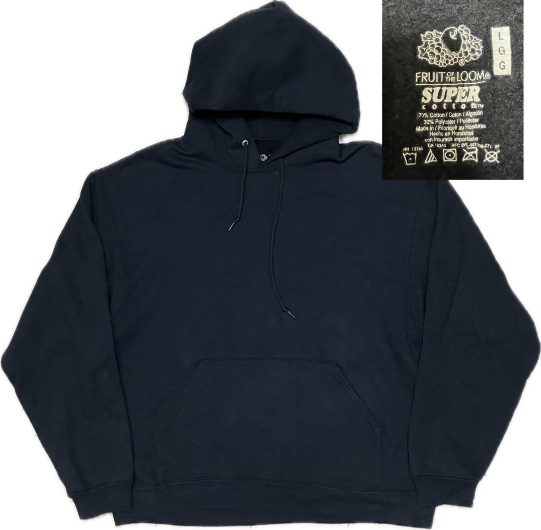 

[USED] FRUIT OF THE LOOM Black Hoodie, Size L, Heavyweight, Solid Color