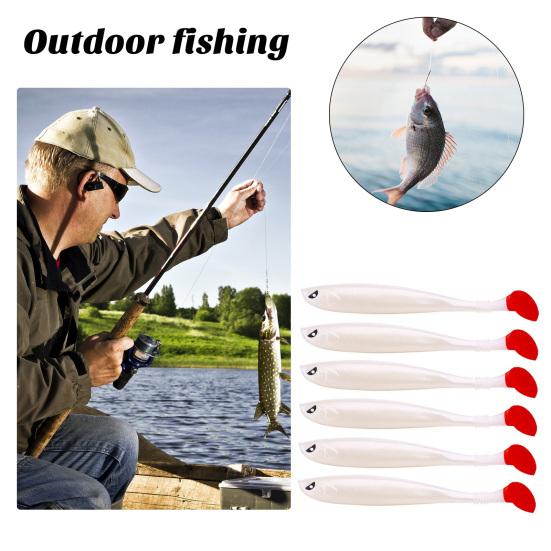 6Pcs Fishing Lure Soft Baits Set Simulation T-Tail Swimbait Professional Bionic Bait Reusable Freshwater Saltwater Artificial Bait Bass