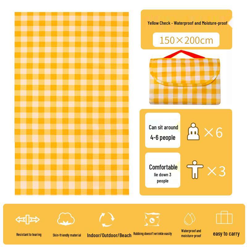 

Водонепроницаемый складной коврик для пикника: Толстый, Влагостойкий, Портативный, Идеально подходит для кемпинга на открытом воздухе и весенних пикников 100x150 cm