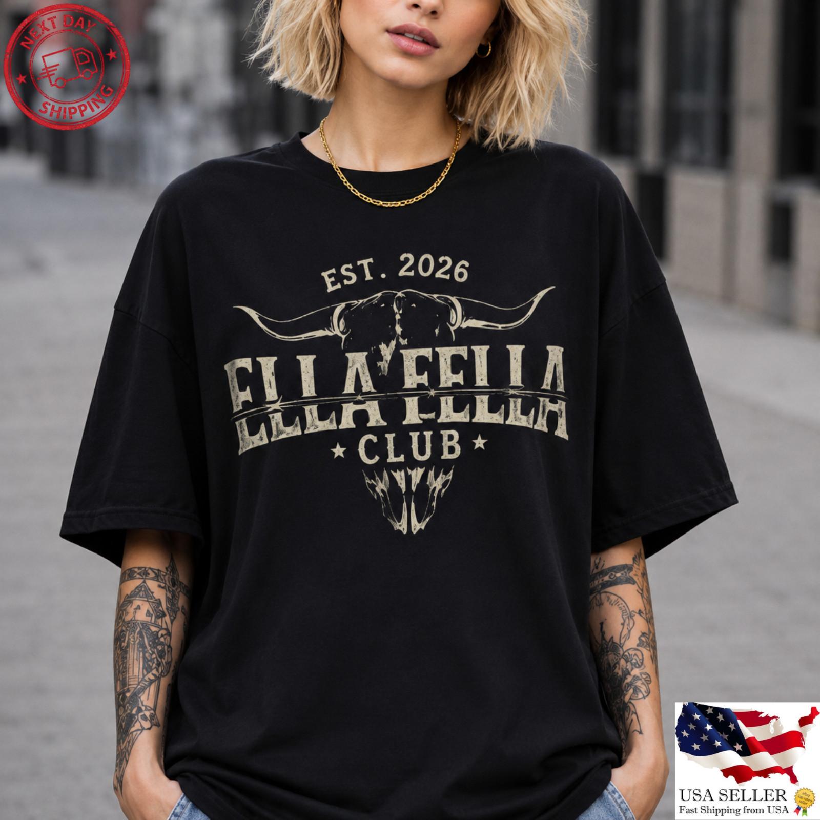 Ella Fella Club Skull Cattle Skull Western Graphic T-Shirt XL