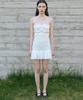 Lady Volume Frill Smoked Mini Dress (Ivory)