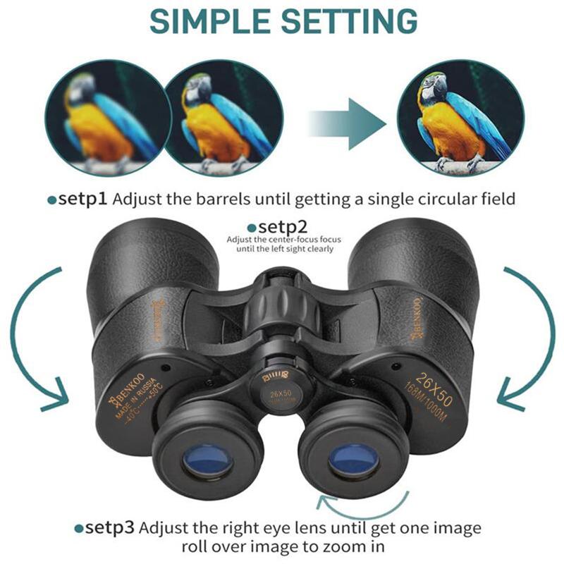 HD 20x mărire 20X50 Binoclu militar Telescop la distanță ultra lungă, potrivit pentru concerte de drumeții gif și observarea păsărilor