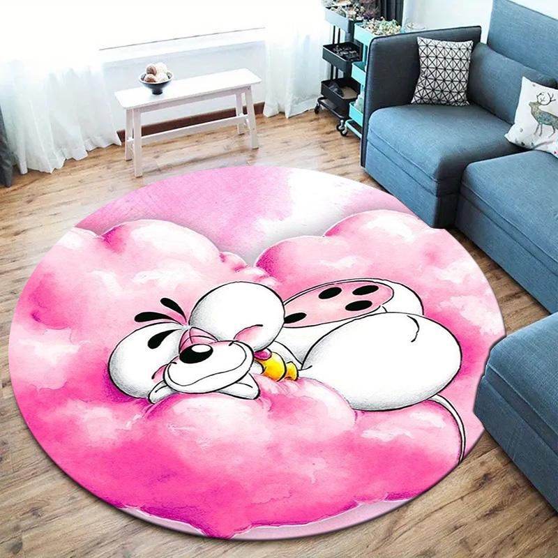 Diddl Round Area Rug,Carpet Rug for Living Room Bedroom Sofa Playroom Decor,Non-slip Floor Mat