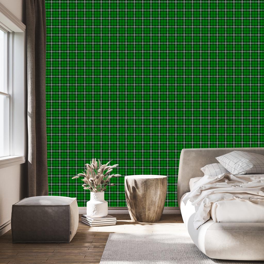 Bottle Green Checkered Wallpaper for Living Room and Bedroom 50x1000