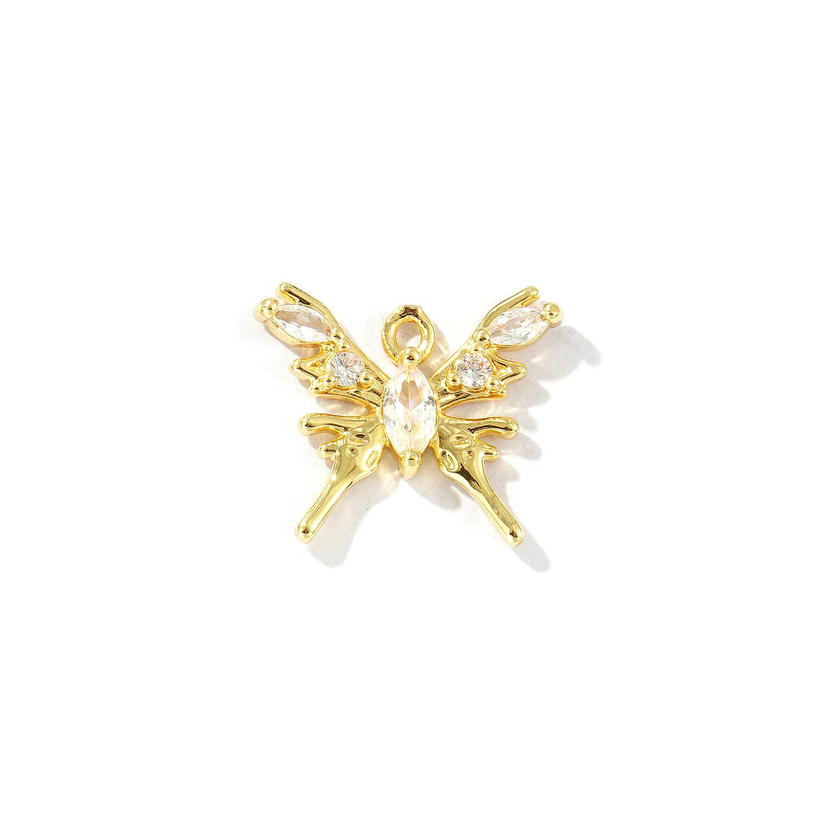 

2 PCs Brass Insect Charms Multicolor 3D Clear Cubic Zirconia Cubic Zirconia Pendants For DIY Necklace Bracelet Jewelry Making