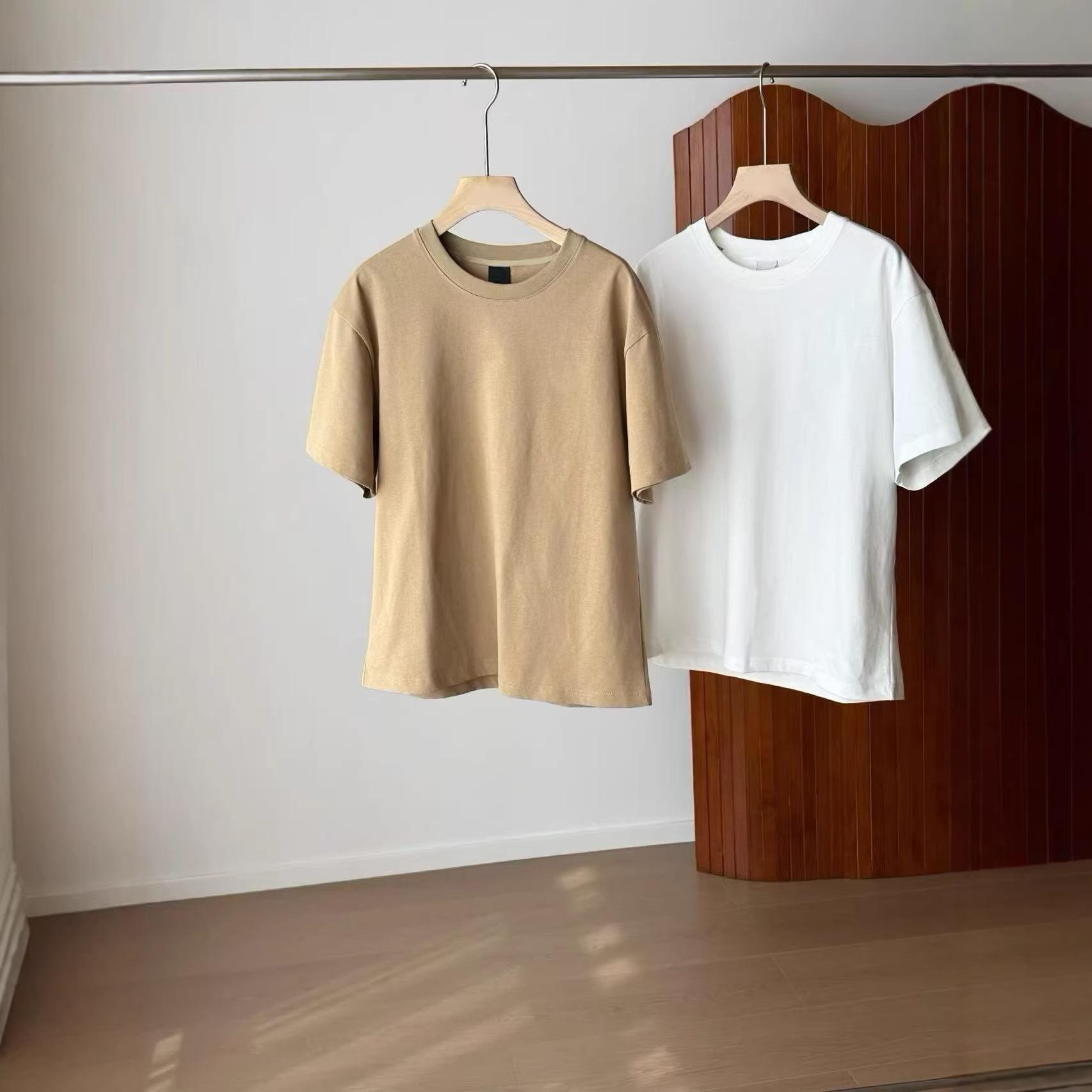 Loose casual crew neck t-shirt pure cotton loose versatile casual soft and comfortable S белый