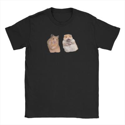 Funny Peace and Screaming Hamster T-Shirts for Men Round Collar Cotton T Shirt  Short Sleeve Tee Shirt Summer Clothes
