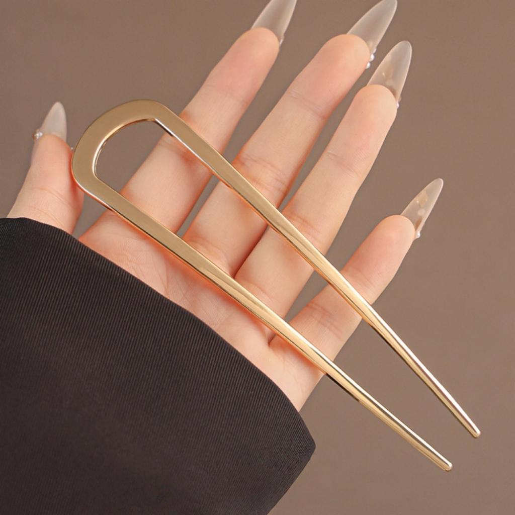 Pearl U-Shaped HairPins Fashion Hair Fork Elegant Alloy Long Hair Clip Pins Bun French Hairpin Hair Stick Women Girls