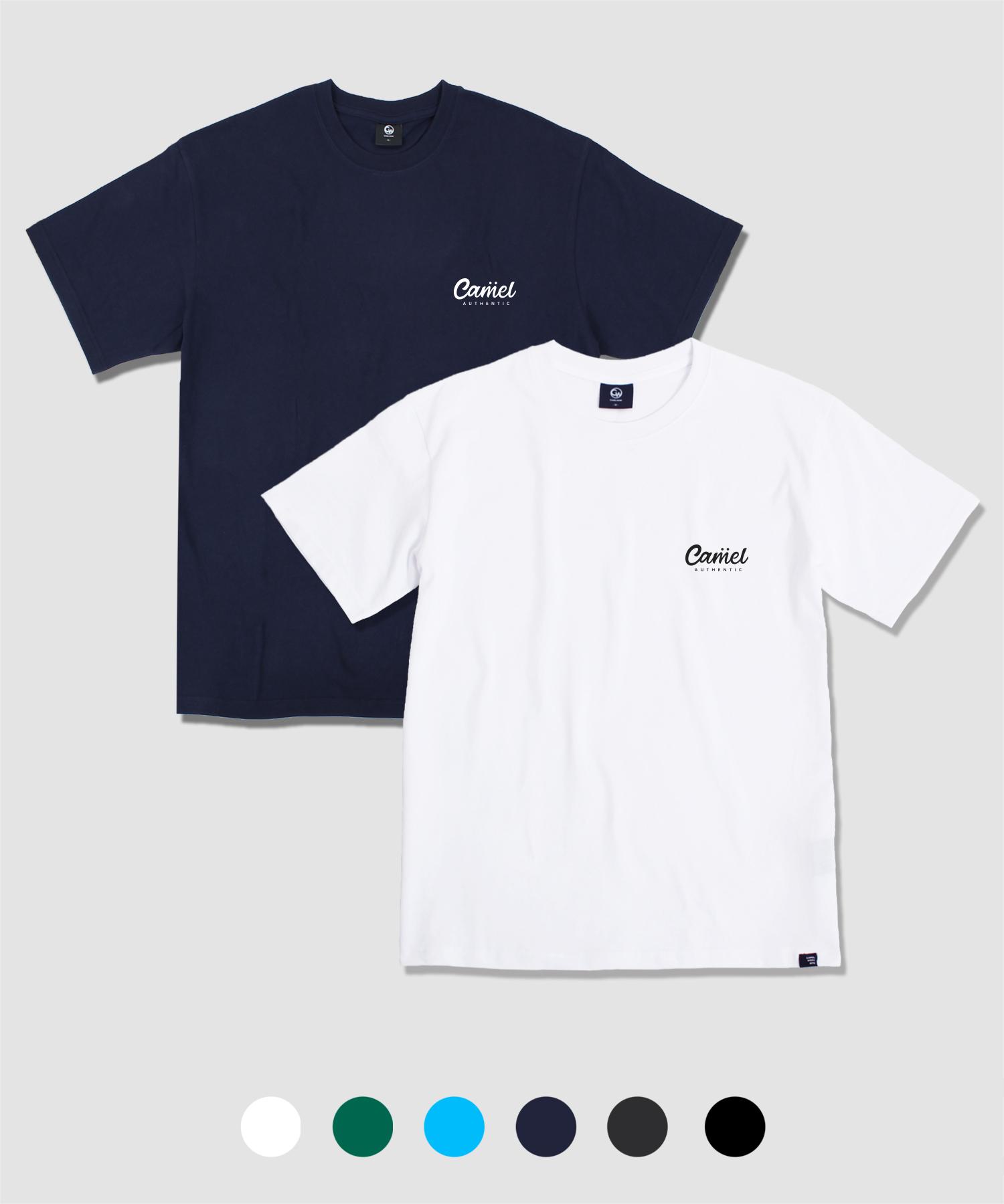 Camel Walk [2Pack] Authentic Logo Short Sleeve T-Shirt Black/Xl