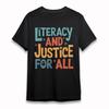 Women's Plus Size Classic T-Shirt Rainbow Literacy Justice Message Star Tee USA