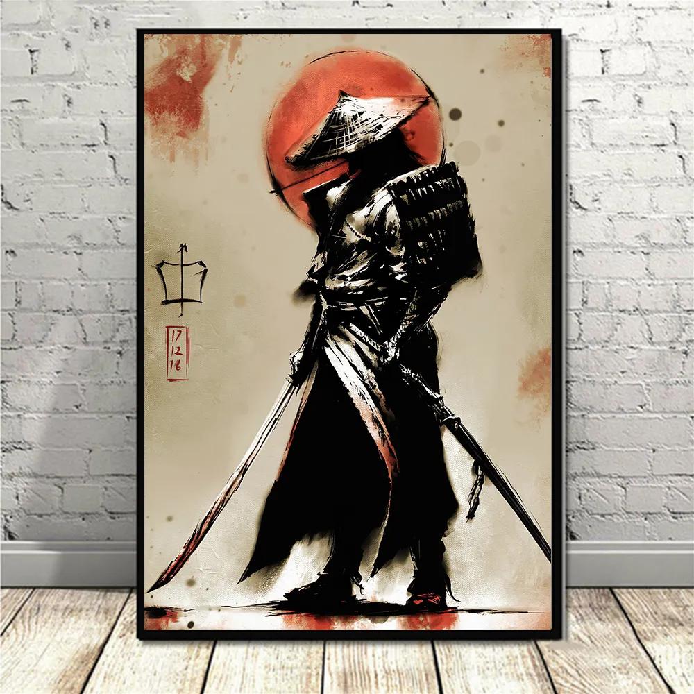 Japanese Anime Aesthetic Wall Art Game Retro Samurai HD Oil On Canvas Posters And Prints Home Bedroom Decoration Gifts