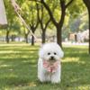 Adjustable Dog Harness and Leash Breathable Comfortable Dog Chest Strap Flower Pattern Escape-Proof Cat Harness Vest Daily Use