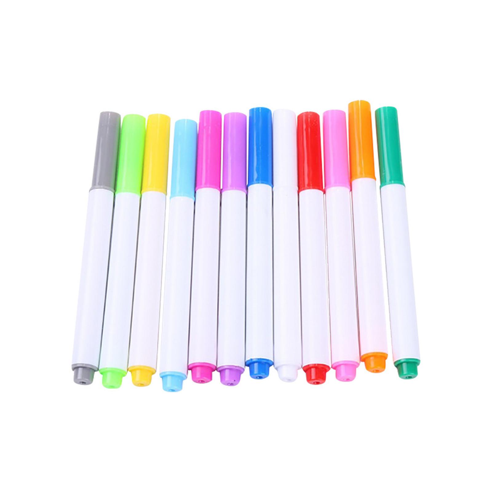 

Set of 12 Reusable Water-Based Chalk Markers for Non-Porous Surfaces Dry Erasable Markers for Glass Whiteboards Windows and Mirrors One Size
