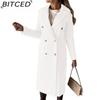 BITCED Women's Vintage Casual Lattice Print Autumn Winter Long Sleeve POLO Neck Jackets & Coats