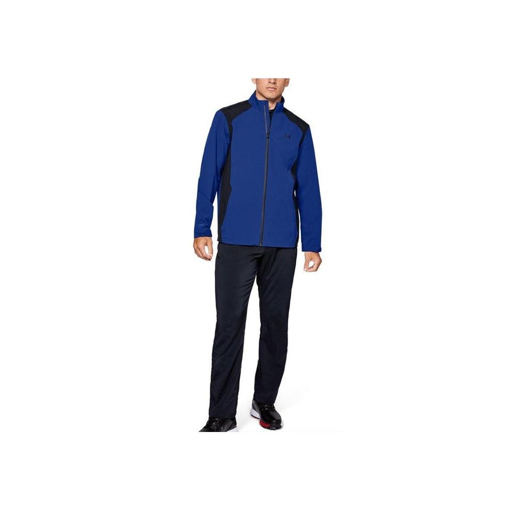 Under Armour Portrush Rain Logo Print Contrast Collar Jacket Men Jacket Blue 1352108-400