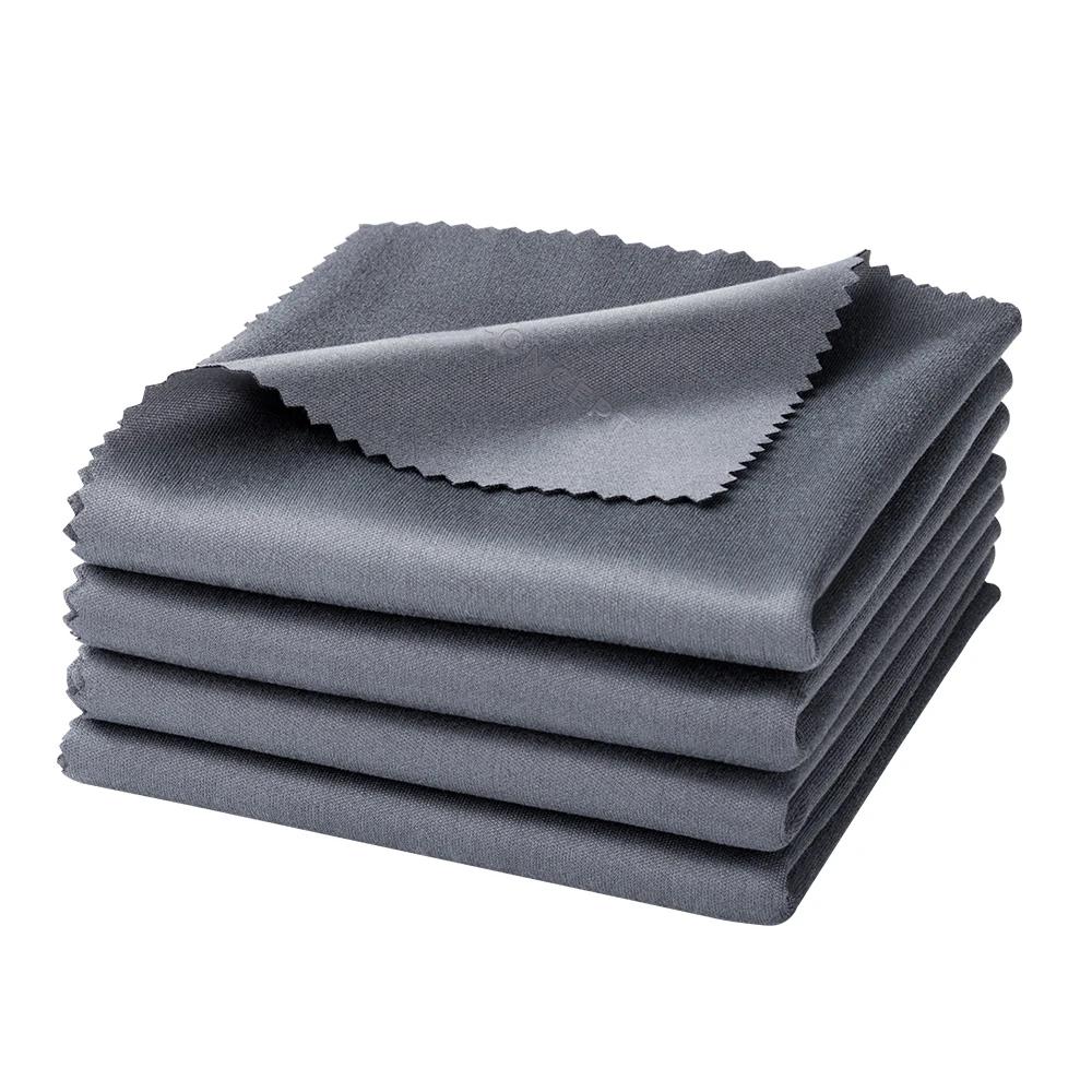 K&F CONCEPT Dark Grey 4pcs 40.6*40.6cm Microfiber Cleaning Cloth Set Needle One Dust-free Cleaning Dry Cloth for Electronics 4PCS