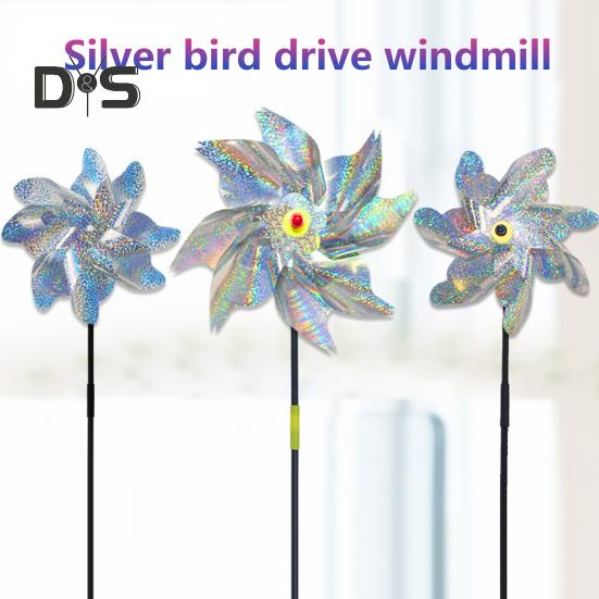 10 Stück Garten-Windrad-Vogelabwehr, 52,1 cm hoch, reflektierendes Windrad für den Außenbereich, Hofdekor, Windrad-Vogelabwehrgerät für Terrasse, Bauernhof, Obstgarten