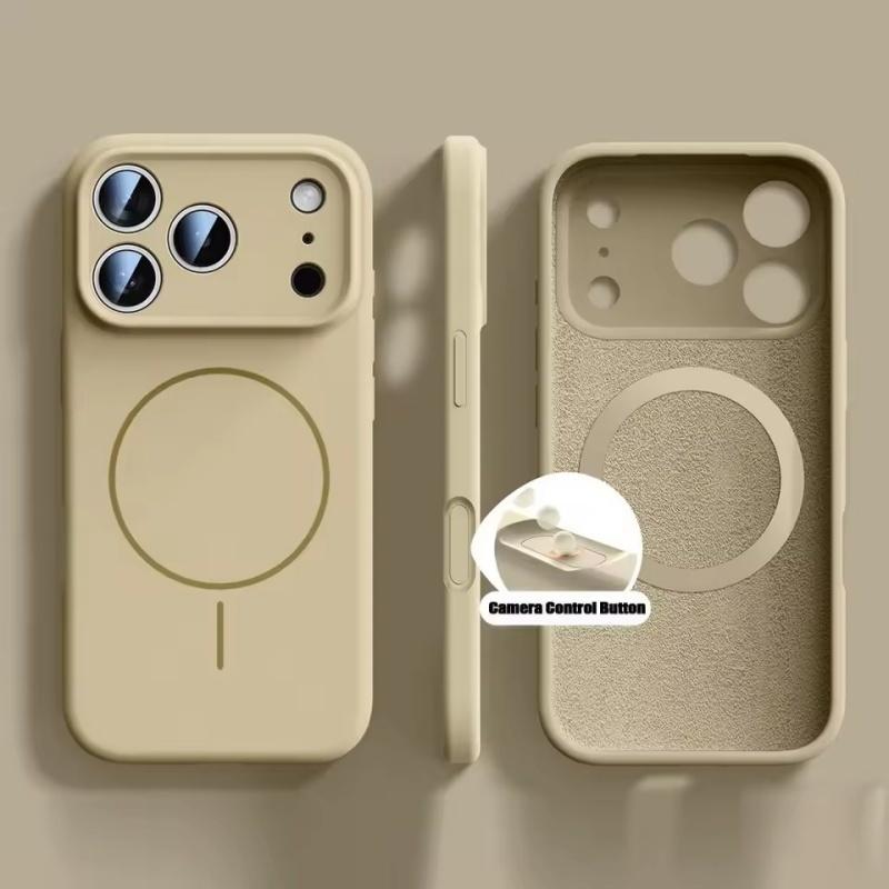 Liquid Silicone Magsafe Case for iPhone 17 Pro Max 17 Air Soft Magnetic Charing Cover for iPhone 13 14 15 16 Pro Max Plus