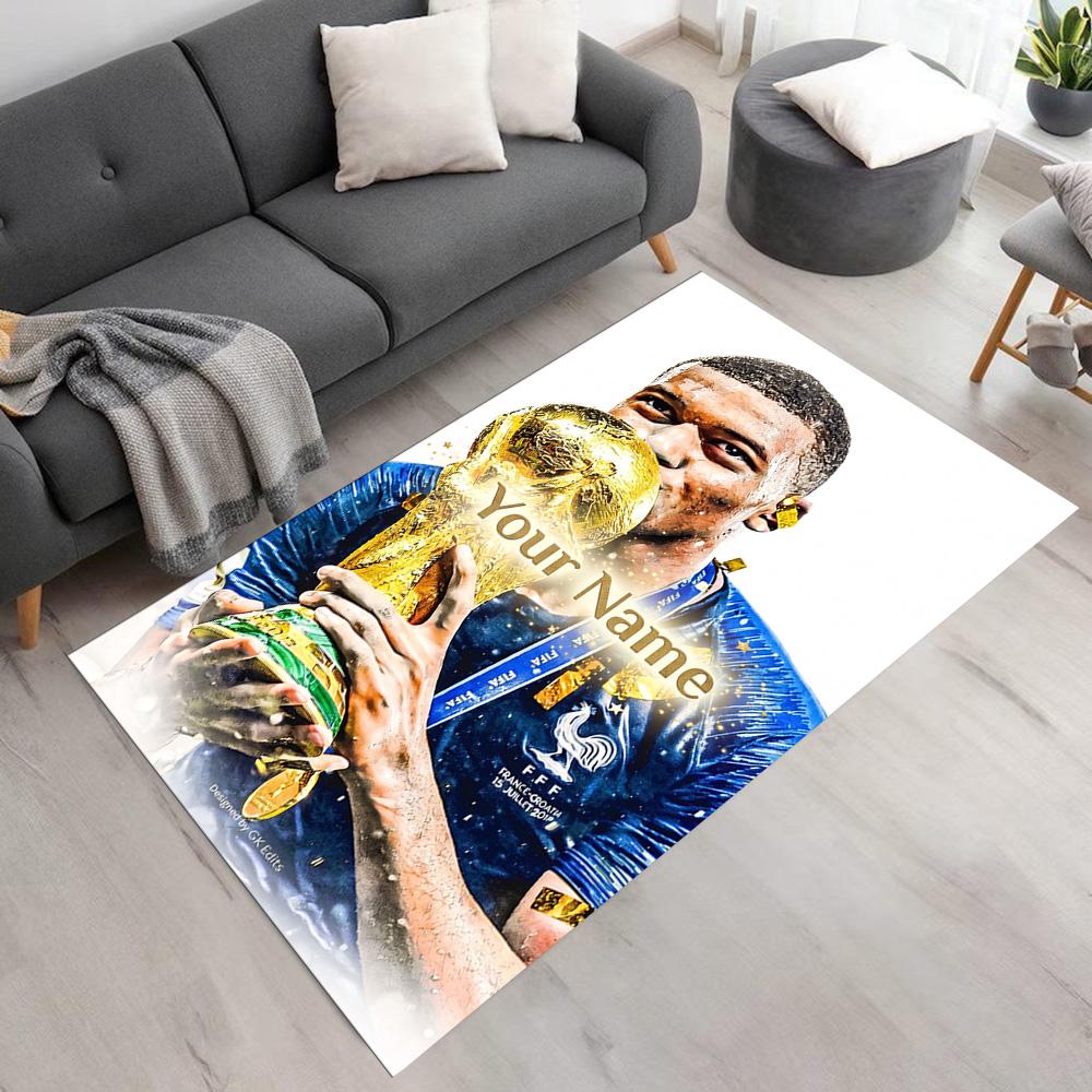 Mbappé Customize Text Floor Mat Suitable for Entryway Kitchen Outdoor Game Room Anti-slip Rug Office Home Decor Perfect Gift for Women/Men