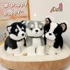 Cute Husky Schnauzer Shar Pei Plush Dog Doll in Boy Outfit