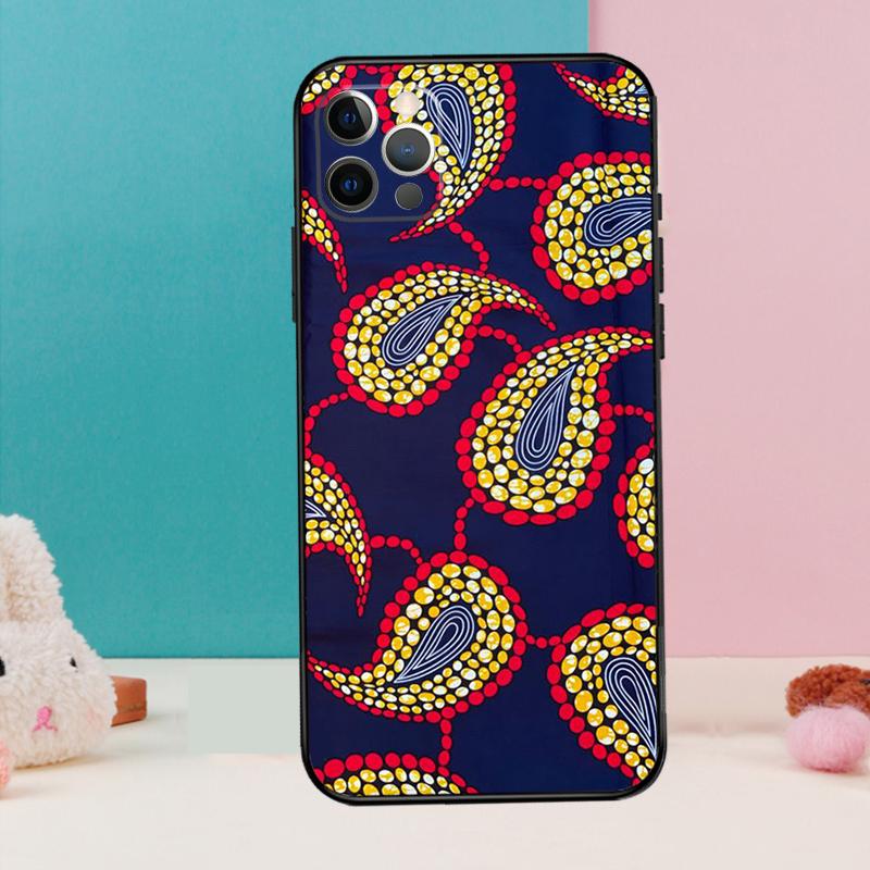 African Style Fabric Print Phone Case For iPhone 17 Air 16 15 14 13 11 12 Pro Max 12 13 mini 15 16 Plus 16e Cover Coque