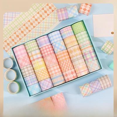 Japanisches Karomuster Notizbuch Klebeband Set: Frische Farben & DIY-Grundlagen