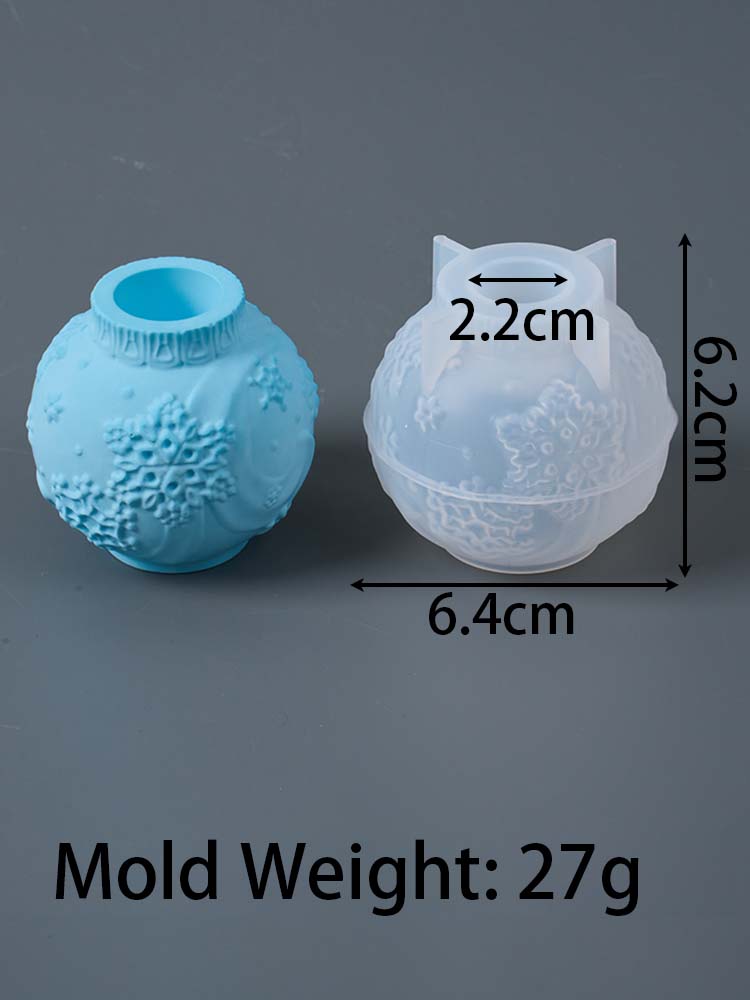 

3D Embossed Lantern Snowflake Candle Holder Mold DIY Christmas Ball Snowflake Craft Making Plaster Resin Silicone Molds Home Dec