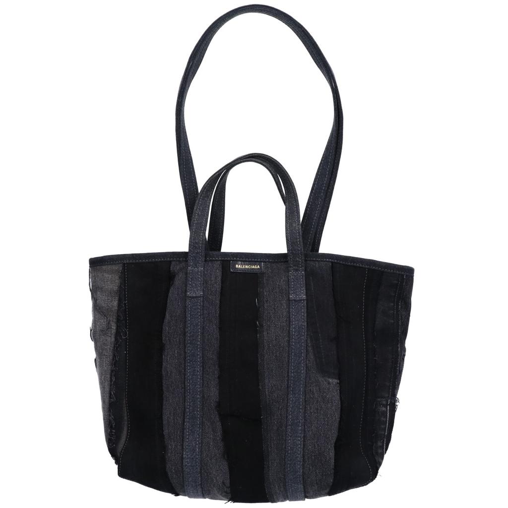 BALENCIAGA [Excellent Condition] 671409 Barbes Medium Denim 2-Way Tote Bag Black seriesUsed