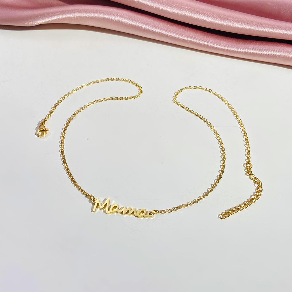 New product factory direct sales Mama mother stainless steel letter necklace Mother's Day jewelry women's wholesale