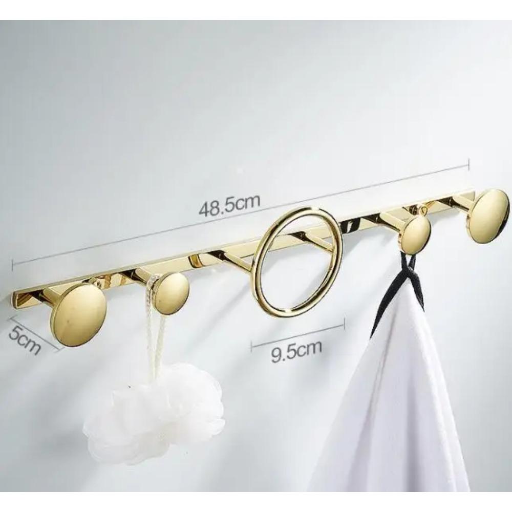 Brass Black and Gold Coat Hook Toilet Wall Mount Coat Rack Row Hook Door Hook Bathroom Accessories