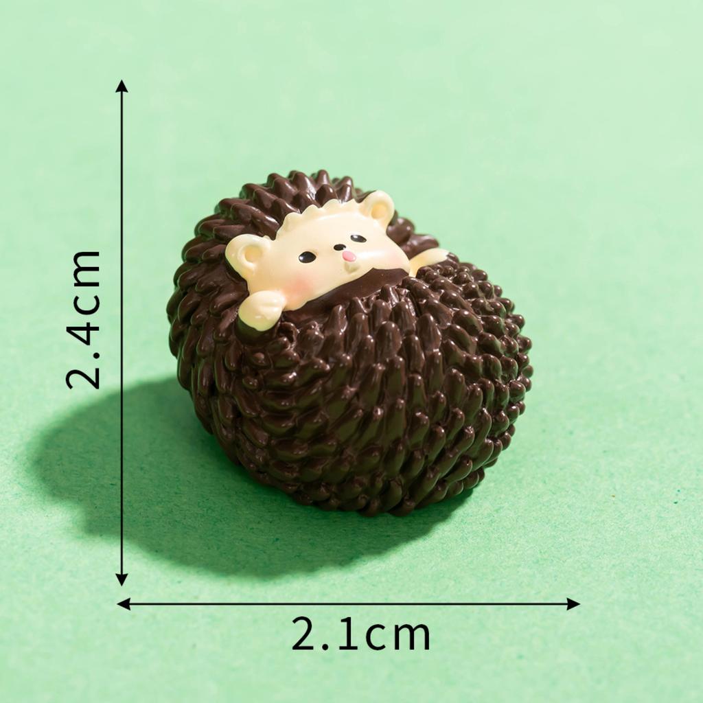 Miniature Garden Cartoon Adorable Hedgehog Figurine DIY Gardening Decorative Accessories Eco-Bottle Desktop Resin Ornament