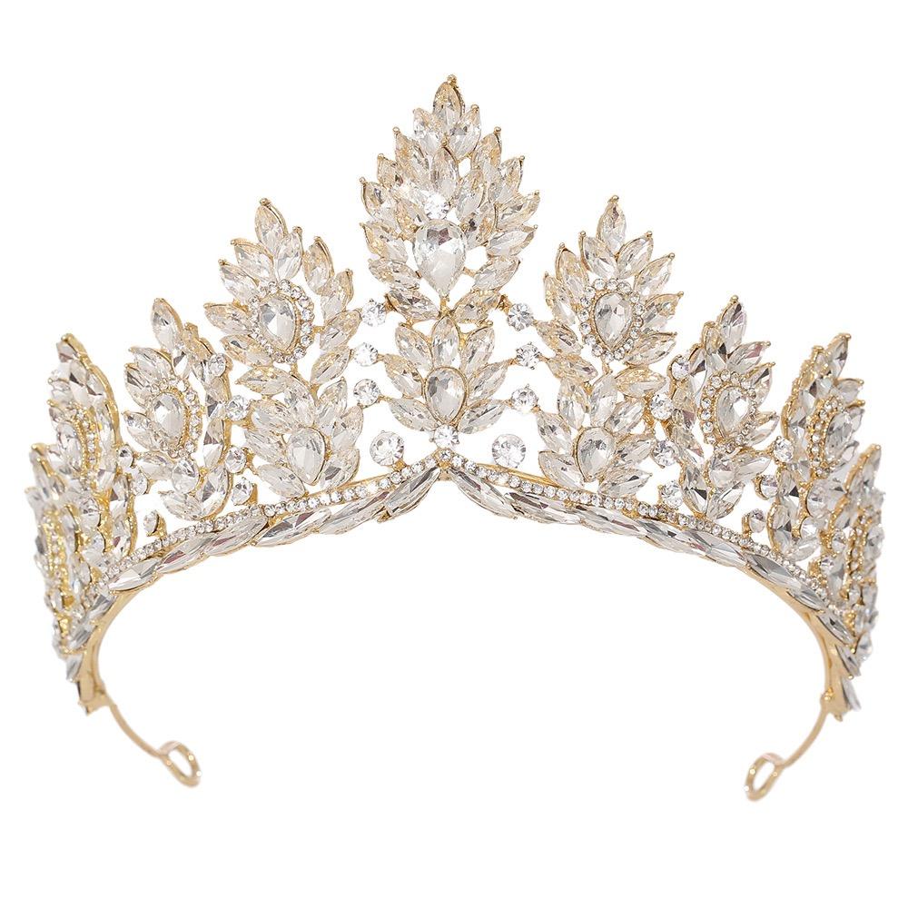 1pc Baroque Purple Tiara Rhinestone Crystal Bridal Crown for Princess Weddings Elegant Diadem Hair Zircon Pageant Accessories