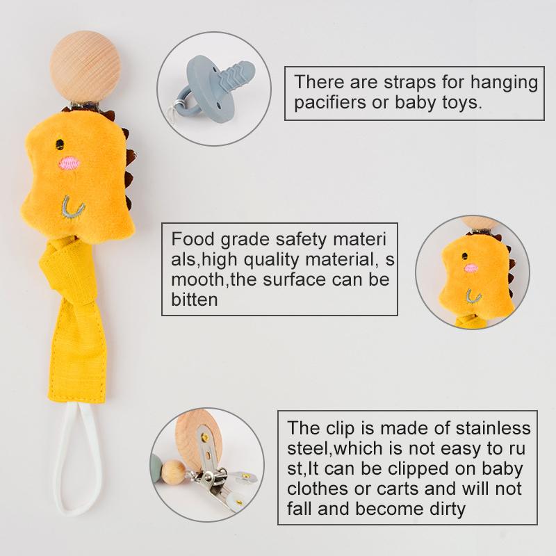 Baby Cartoon Plüschpuppe Baumwolle Anti-Fall Kette Neugeborenes Zahnklebekette Fuchs Löwe Bär Schnullerkette