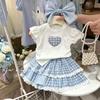 Adorable Girls Summer Outfit Set Cute Short Sleeve T Shirt And Shorts Two Piece Casual Clothes For Toddler Baby