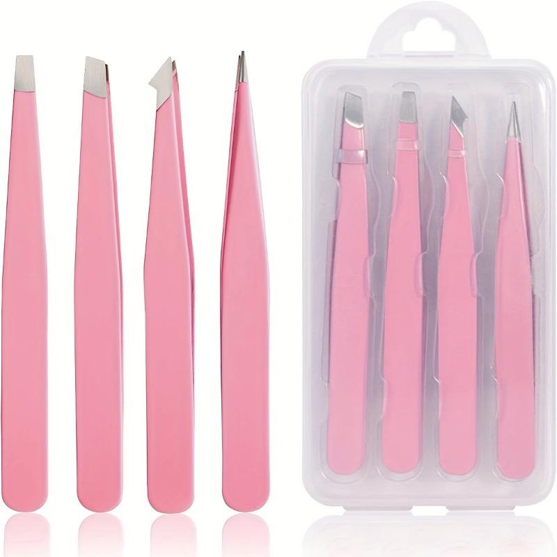 4pcs Eyebrow Tweezers Set Stainless Steel Precision Tweezers For Hair Removal