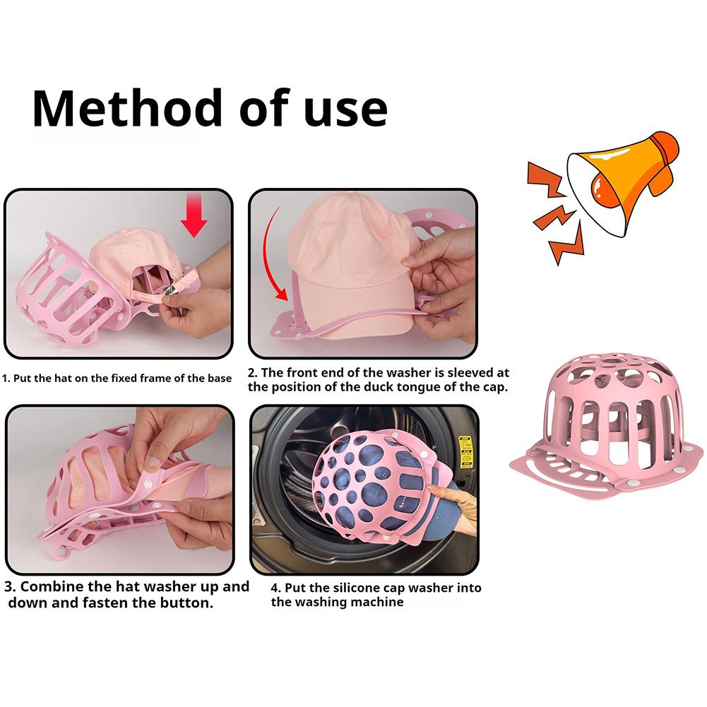 Hutwaschkäfig Baseballkappenwaschrahmen Silikon Baseballkappenreinigungsschutz Hutwaschhalter für gebogene Hüte