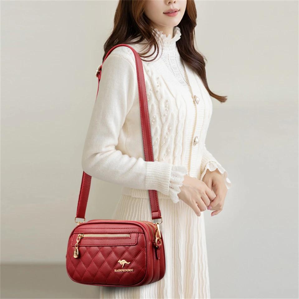 Damen Hochwertige Leder Geldbörse Umhängetaschen Luxus Designer Crossbody Tasche Damen Pendler Handtaschen Mode Damen Umhängetasche