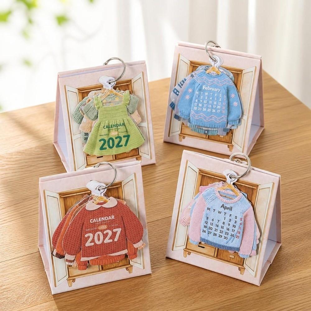 Clothing Shaped 2027 Desktop Calendar Mini Time Manegement Organizers School Office Supplies