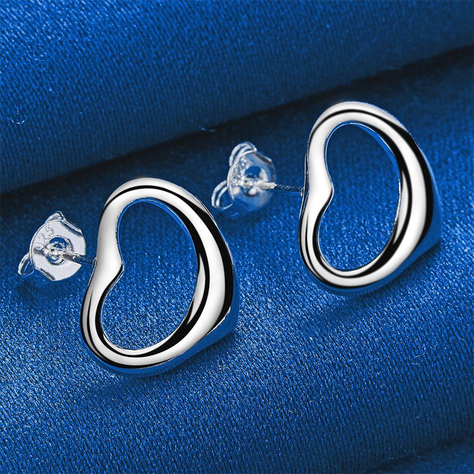 925 Sterling Silver Exquisite Six Hollow Heart Stud Earrings for Women Fashion Wedding Gift Accessories Party