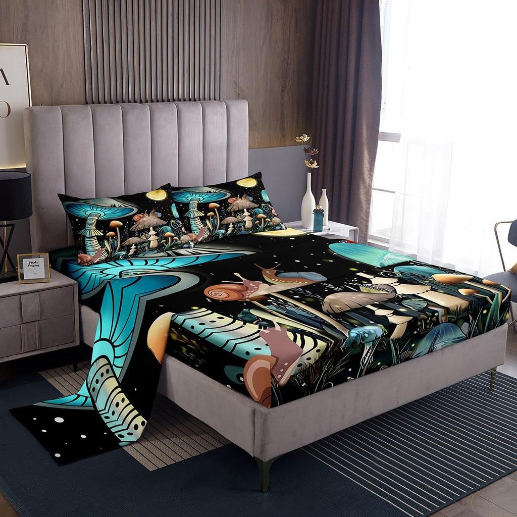 Seabed Color Coral Pattern Bed Hat Four-piece Bedding Set Bedroom Dormitory Bedding Set