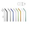 8mm 10mm Bar Tumbler Drinking Straight/ Curve Clear Assorted Colors Reusable Multiuse Home Lving Eco Thick Glass Straw Party  Beads