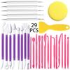 29-Piece Pottery and Clay Sculpting Tool Set – Includes Dot Pens and Cutting Scrapers