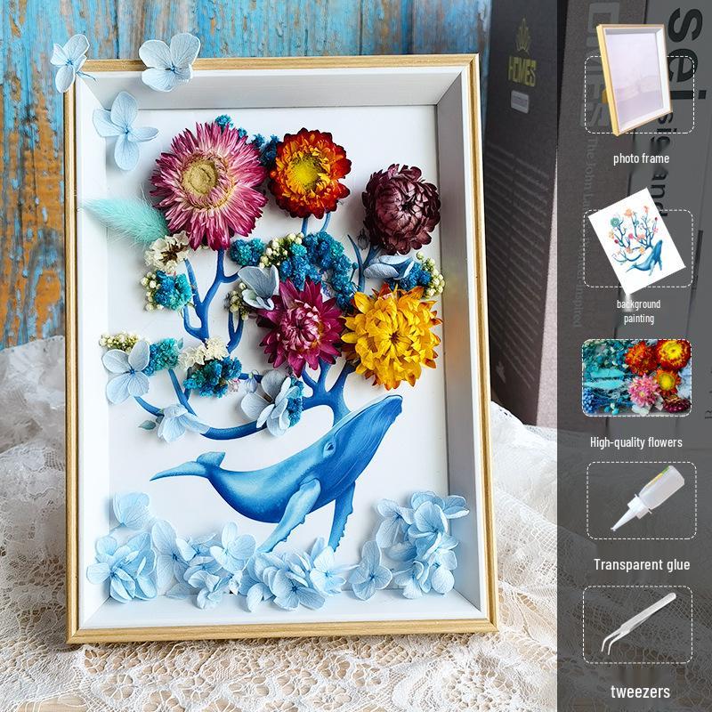 DIY Handmade 3D Preserved Flower Photo Frame Craft Kit