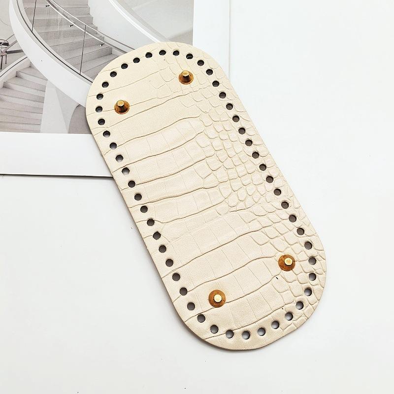 Round Oval Bottom Pu Leather Bag Base With Holes For Diy Home Decoration Handmade Knitted Bag Crochet Bag Bottom Accessories