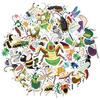 35pcs-50pcs Playful Nature Stickers Cartoon Insects Animal Stickers DIY Stickers For Guitar DIY Skateboard Laptop Luggage Decor