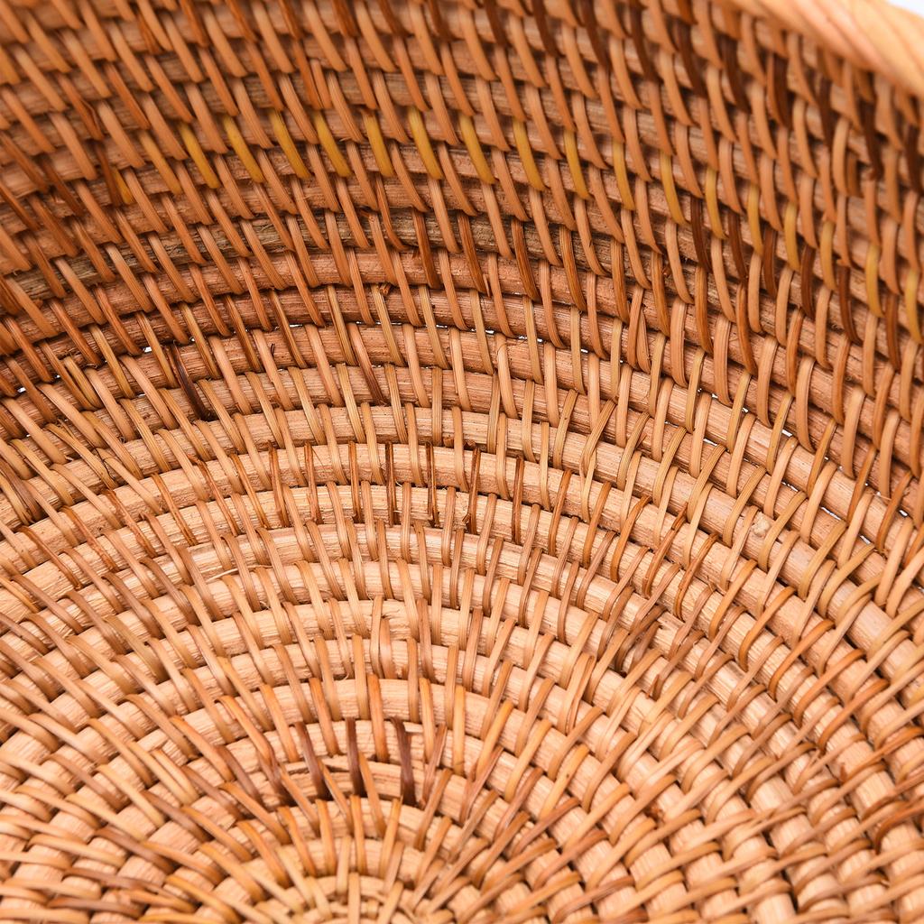 Handmade Rattan Storage Basket Round Fruit Basket Tray Basket Candy Storage Basket