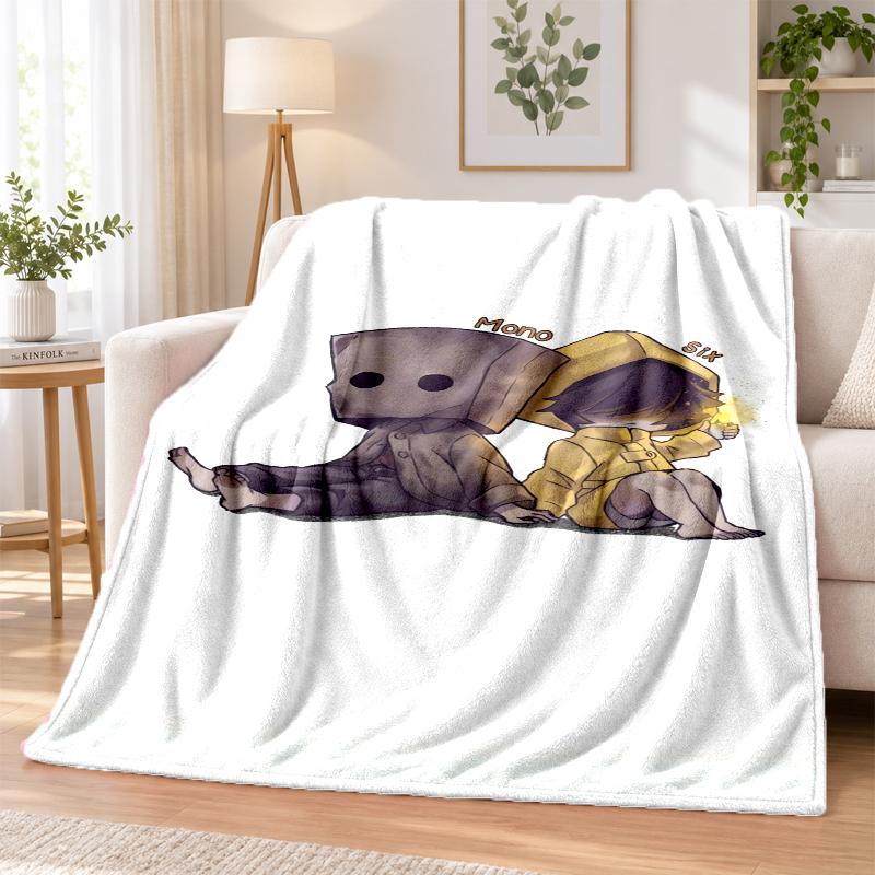 Little Nightmares Six Mono Flannel Throw Blanket Soft Warm Cozy For Sofa Bed Indoor Home Bedroom Use