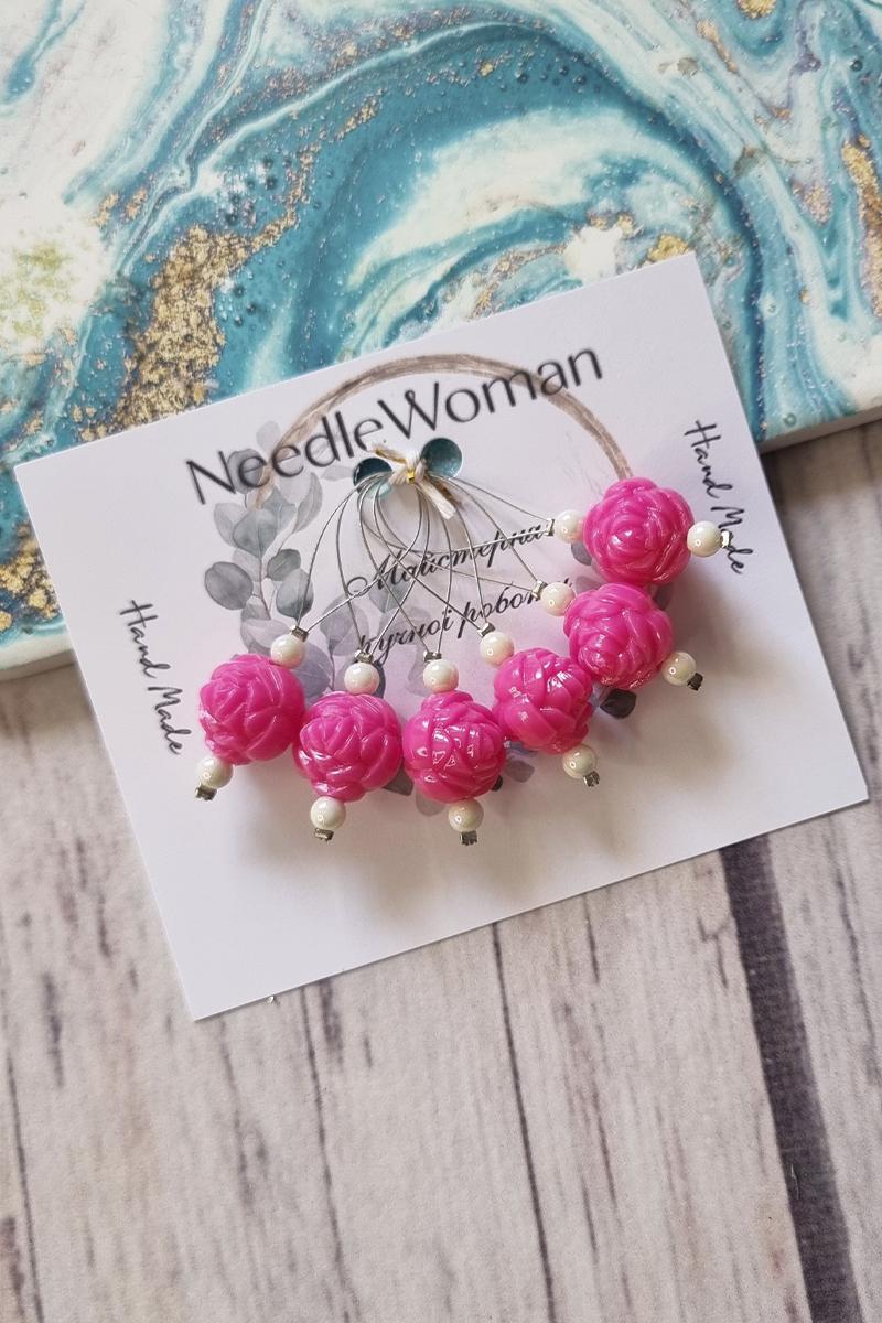 

Маркери ручної роботи з трояндами для в язання – Набір з 6 штук one size яскраво-рожевий колір